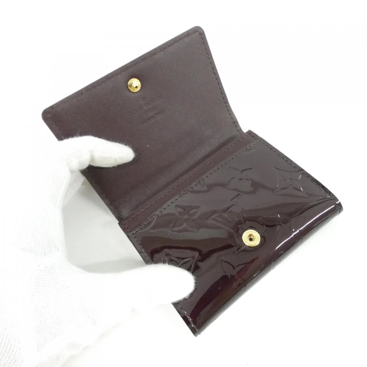 LOUIS VUITTON M91409 Card Case Vernis 黑色 Vernis 中古品A - 縮圖 5