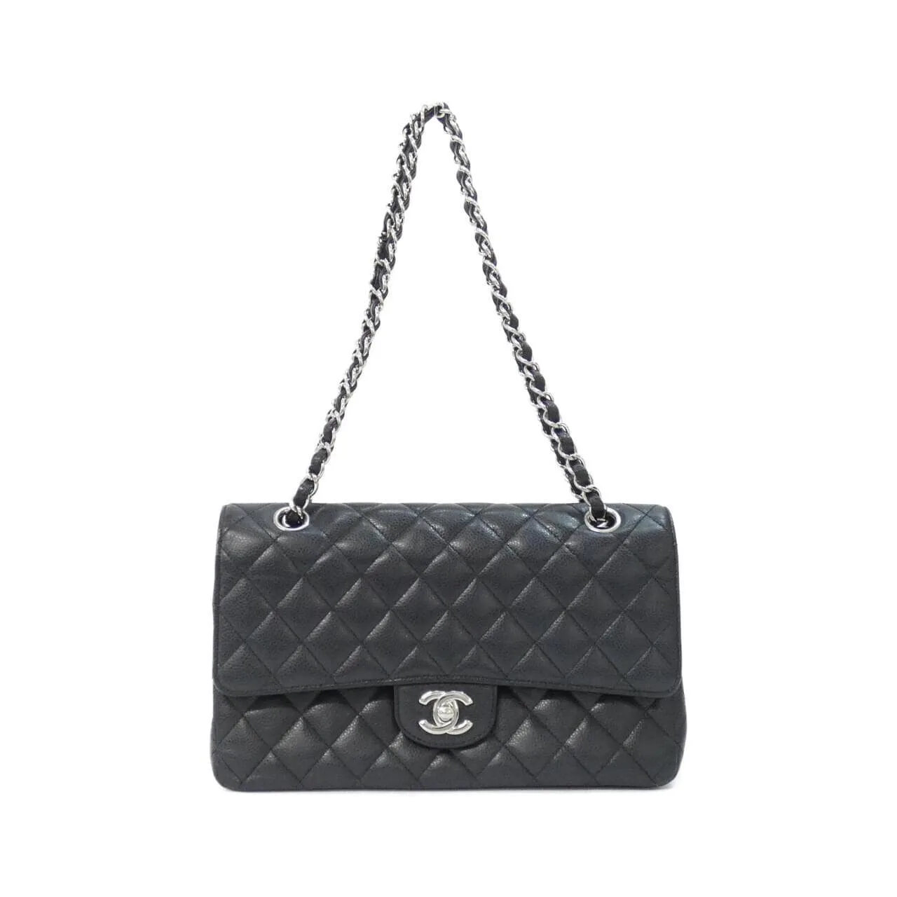 CHANEL Matelasse 1112 Shoulder Grained Calfskin Black