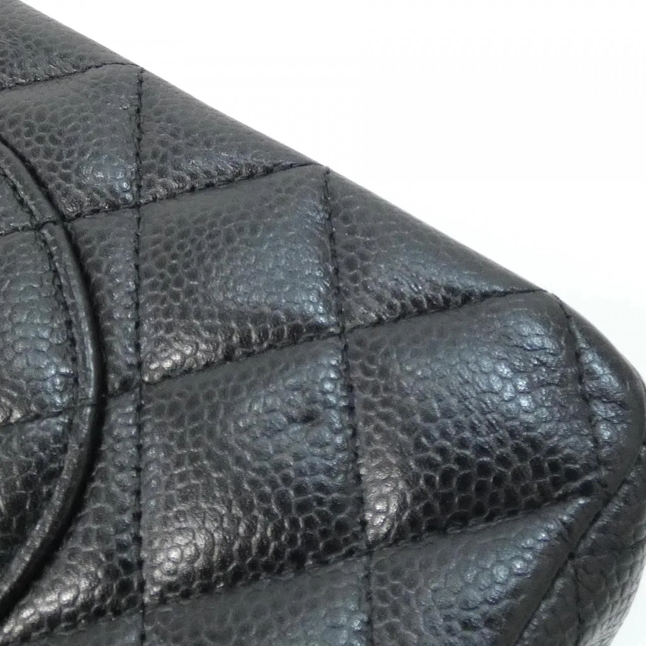 CHANEL Matelasse 1112 Shoulder Grained Calfskin Black Grained Calfskin Rank B - Thumbnail 5