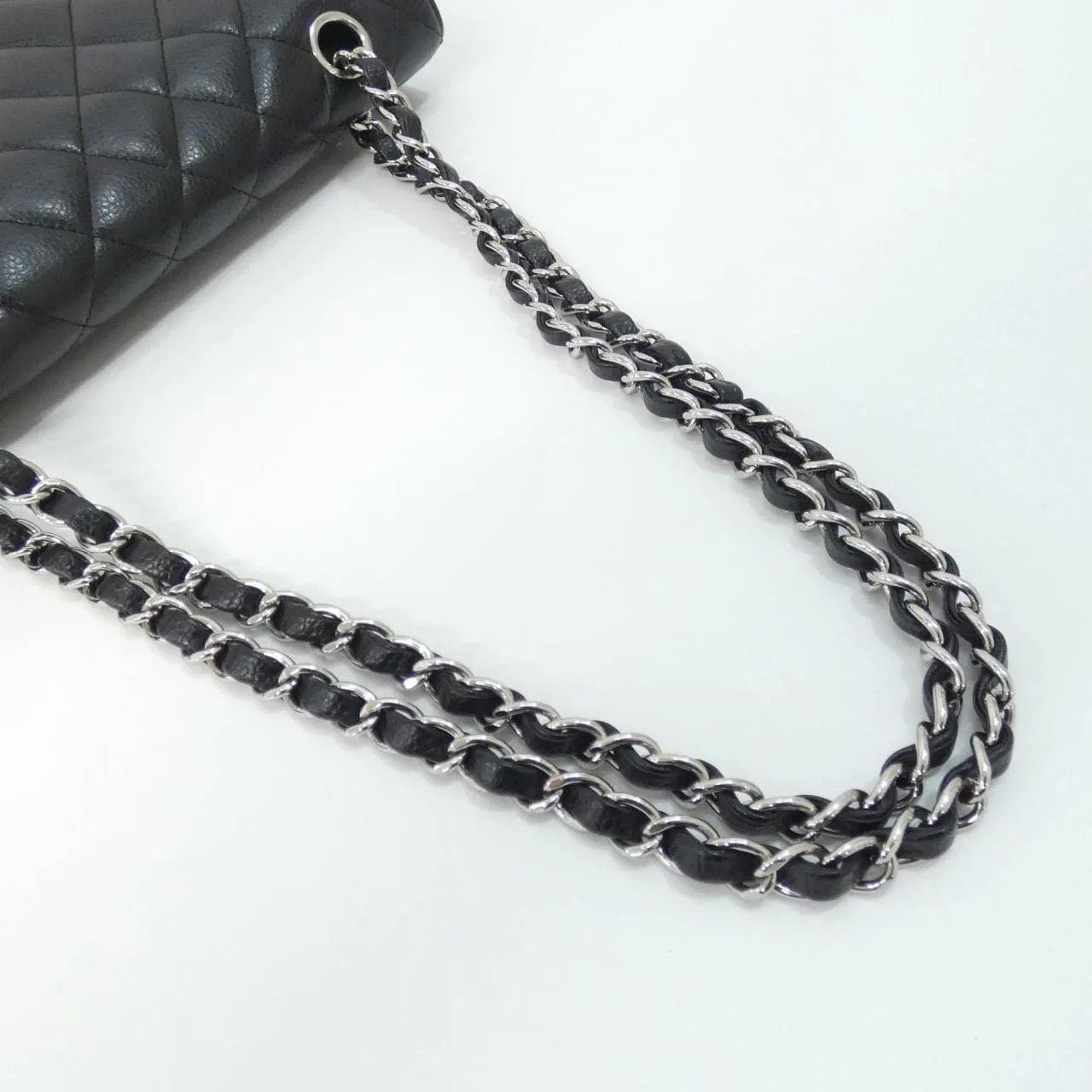 CHANEL Matelasse 1112 Shoulder Grained Calfskin Black Grained Calfskin Rank B - Thumbnail 7