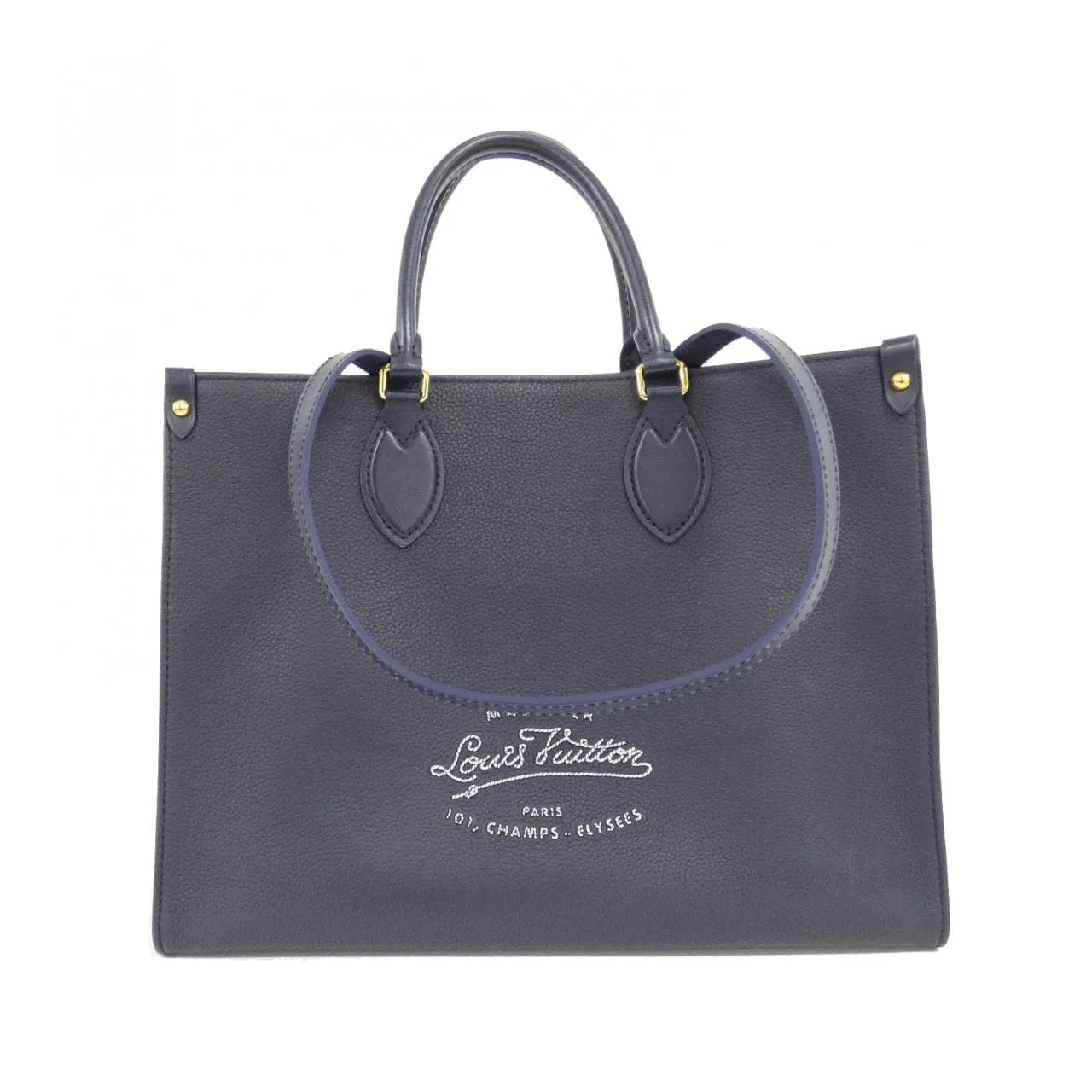 LOUIS VUITTON OnTheGo M24834 Handbag 深藍色 中古品A - 縮圖 2