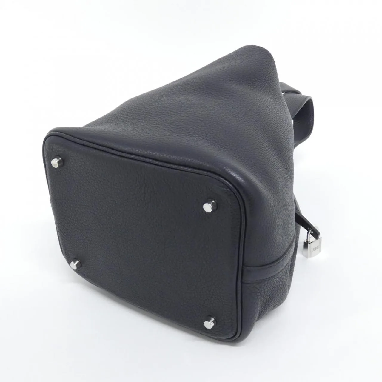 HERMES Picotin 060991CK Handbag Clemence Blue Clemence Leather Rank A - Thumbnail 2