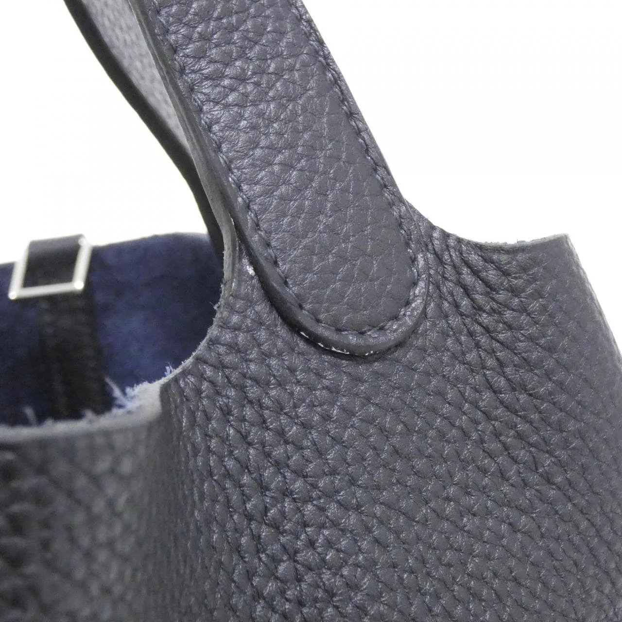 HERMES Picotin 060991CK Handbag Clemence Blue Clemence Leather Rank A - Thumbnail 7