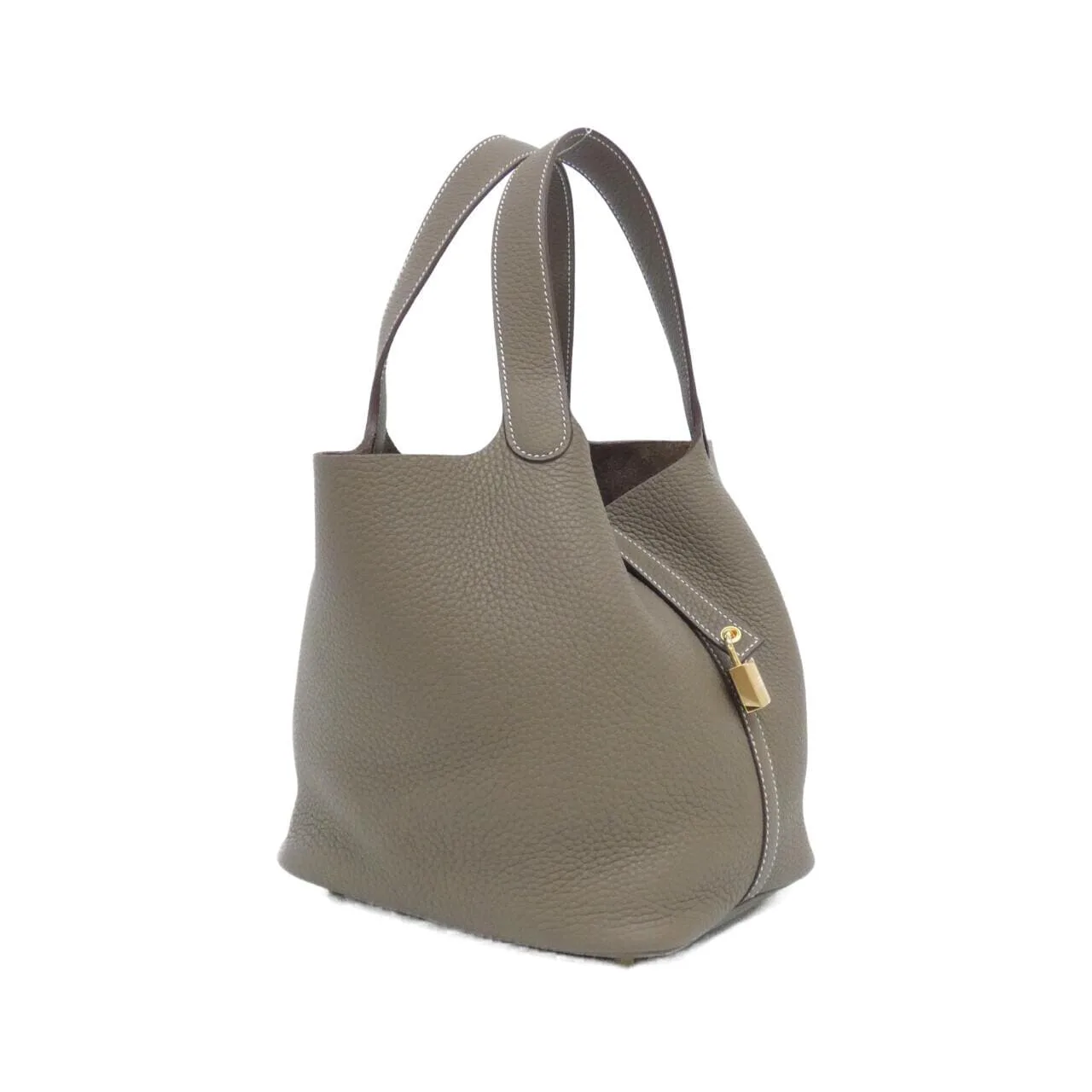 HERMES Picotin 060991CC Handbag Clemence Etoupe