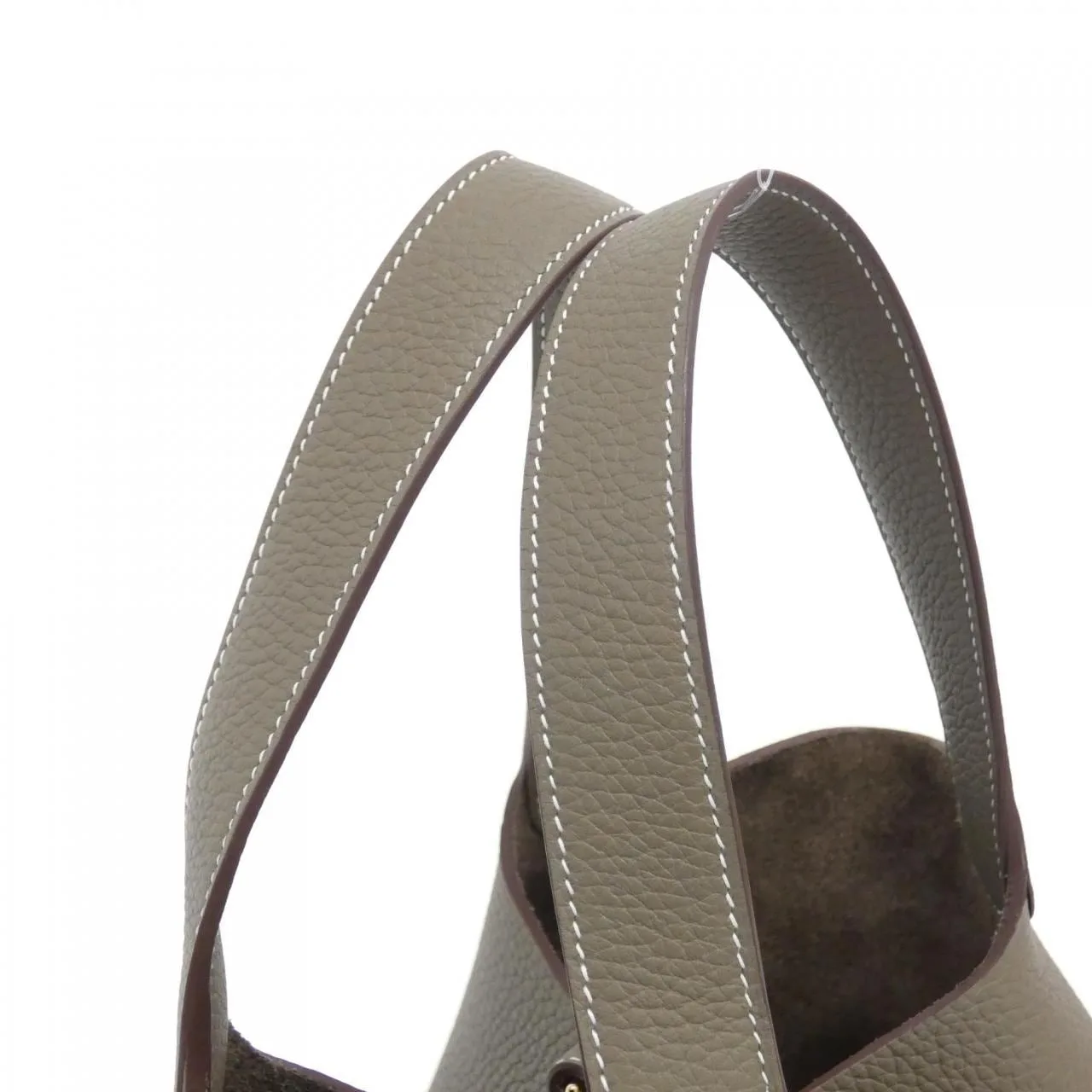 HERMES Picotin 060991CC Handbag Clemence Etoupe Clemence Leather Unused - Thumbnail 4