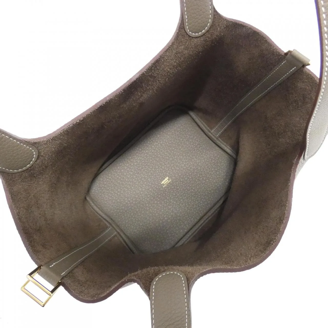 HERMES Picotin 060991CC Handbag Clemence Etoupe Clemence Leather Unused - Thumbnail 5