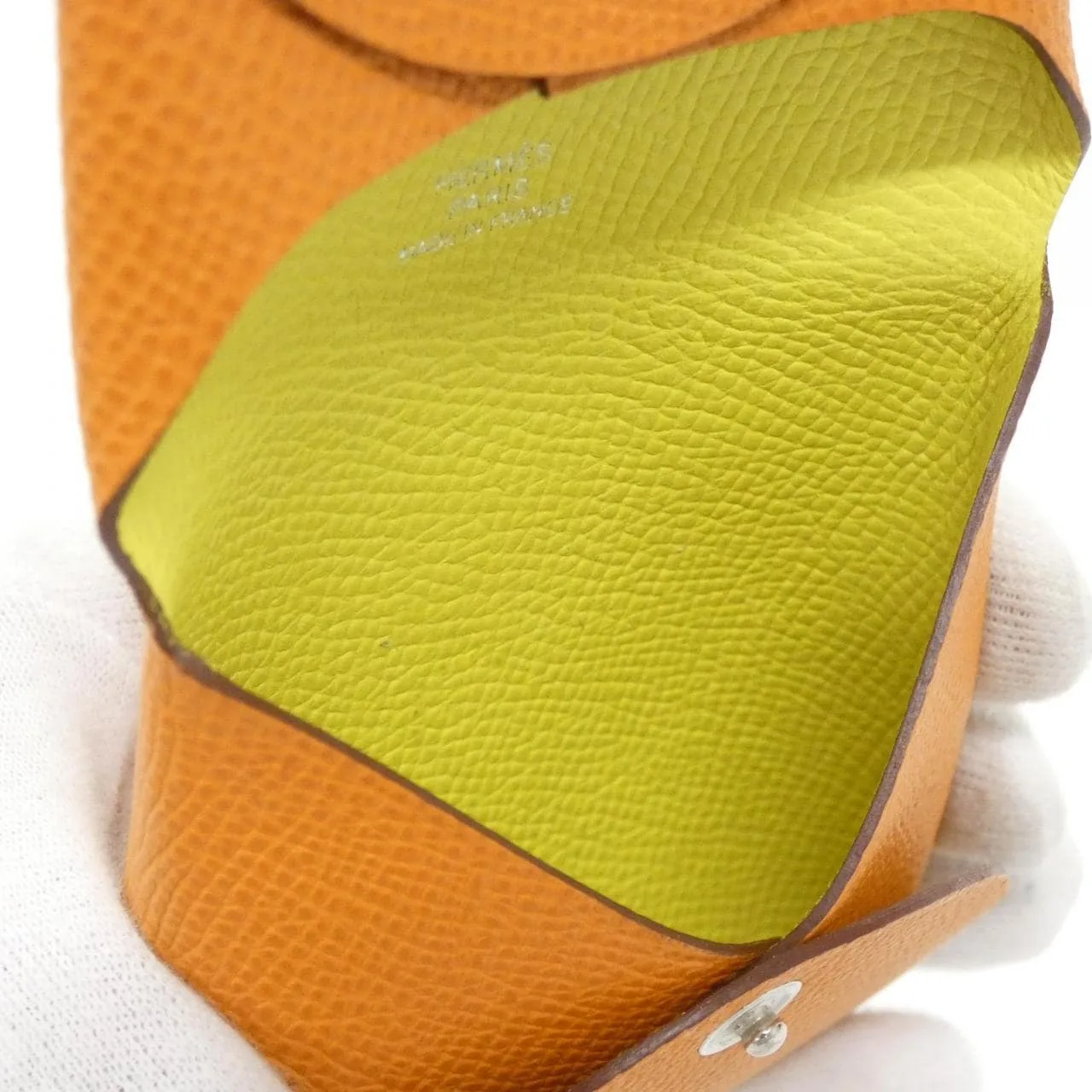 HERMES 078357CK Coin Case Epsom 橙色 Epsom 皮 中古品A - 縮圖 3