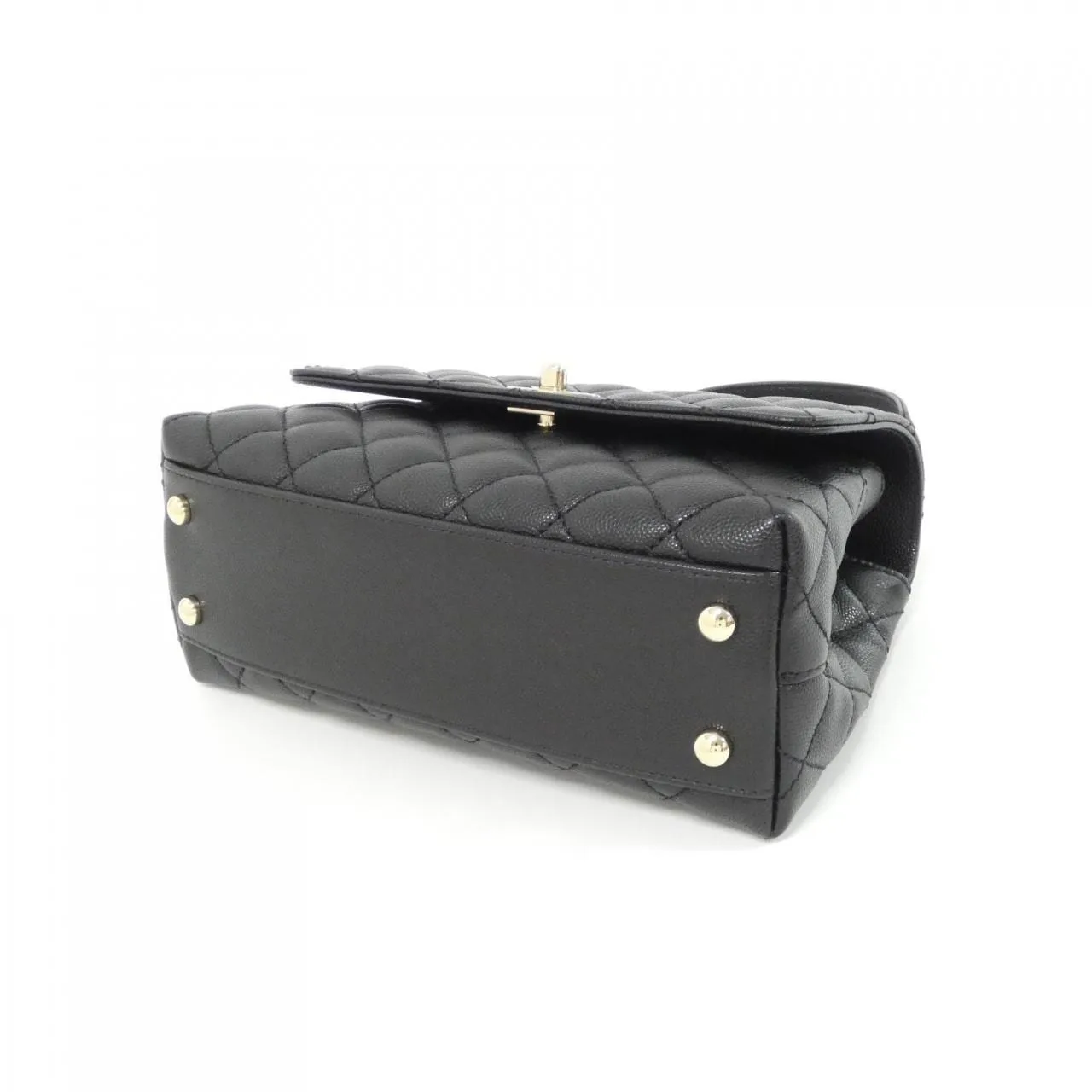 CHANEL Matelasse 92990 Handbag Grained Calfskin 黑色 荔枝紋牛皮 中古品A - 縮圖 3