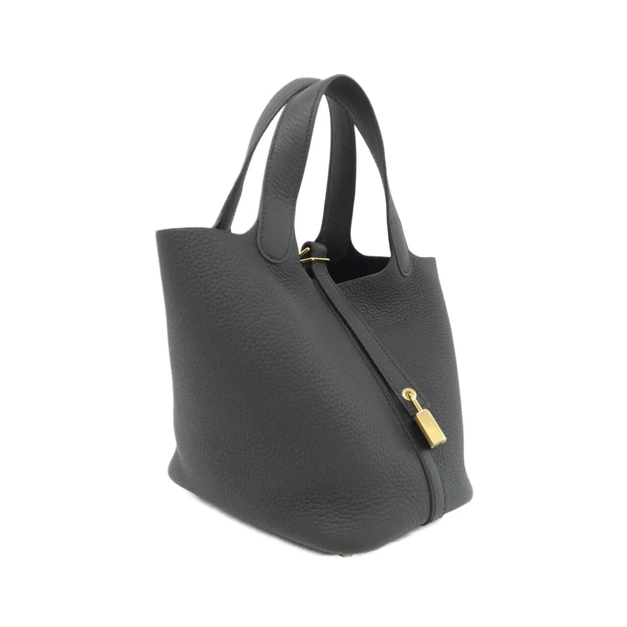 HERMES Picotin 056289CC Handbag Clemence Black