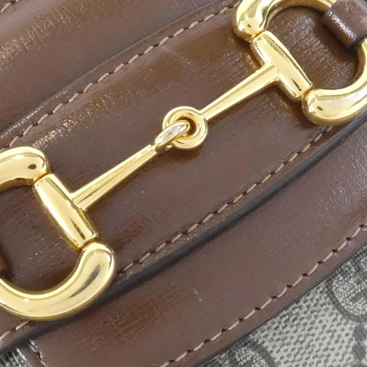 GUCCI Horsebit 1955 602204 92TCG 肩背包 帆布 黑色 帆布 中古品A - 縮圖 4