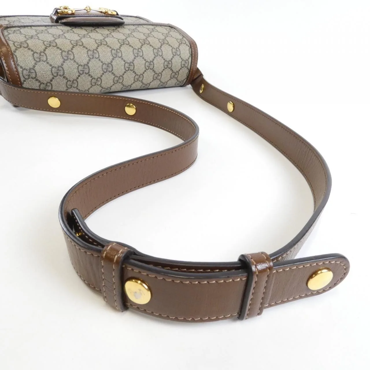 GUCCI Horsebit 1955 602204 92TCG 肩背包 帆布 黑色 帆布 中古品A - 縮圖 6
