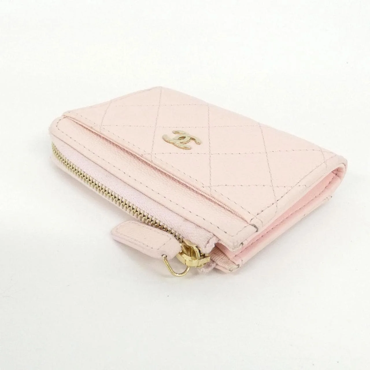 CHANEL Timeless Classic AP4893 Card Case Grained Calfskin 粉色 荔枝紋牛皮 中古品A - 縮圖 3