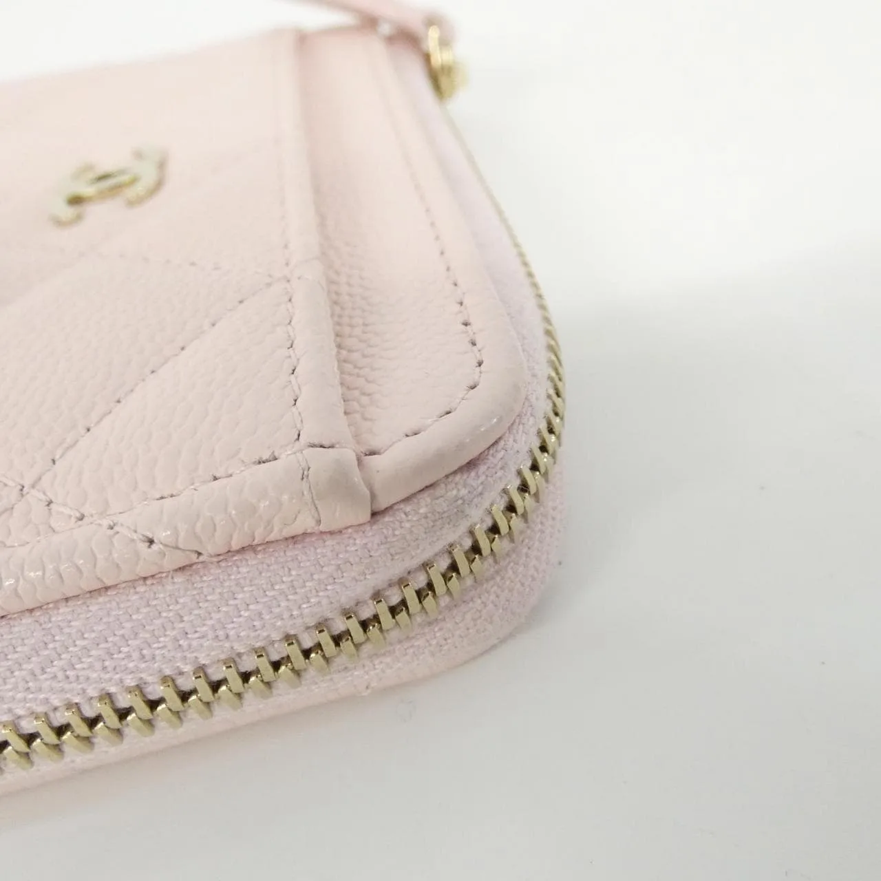CHANEL Timeless Classic AP4893 Card Case Grained Calfskin 粉色 荔枝紋牛皮 中古品A - 縮圖 5
