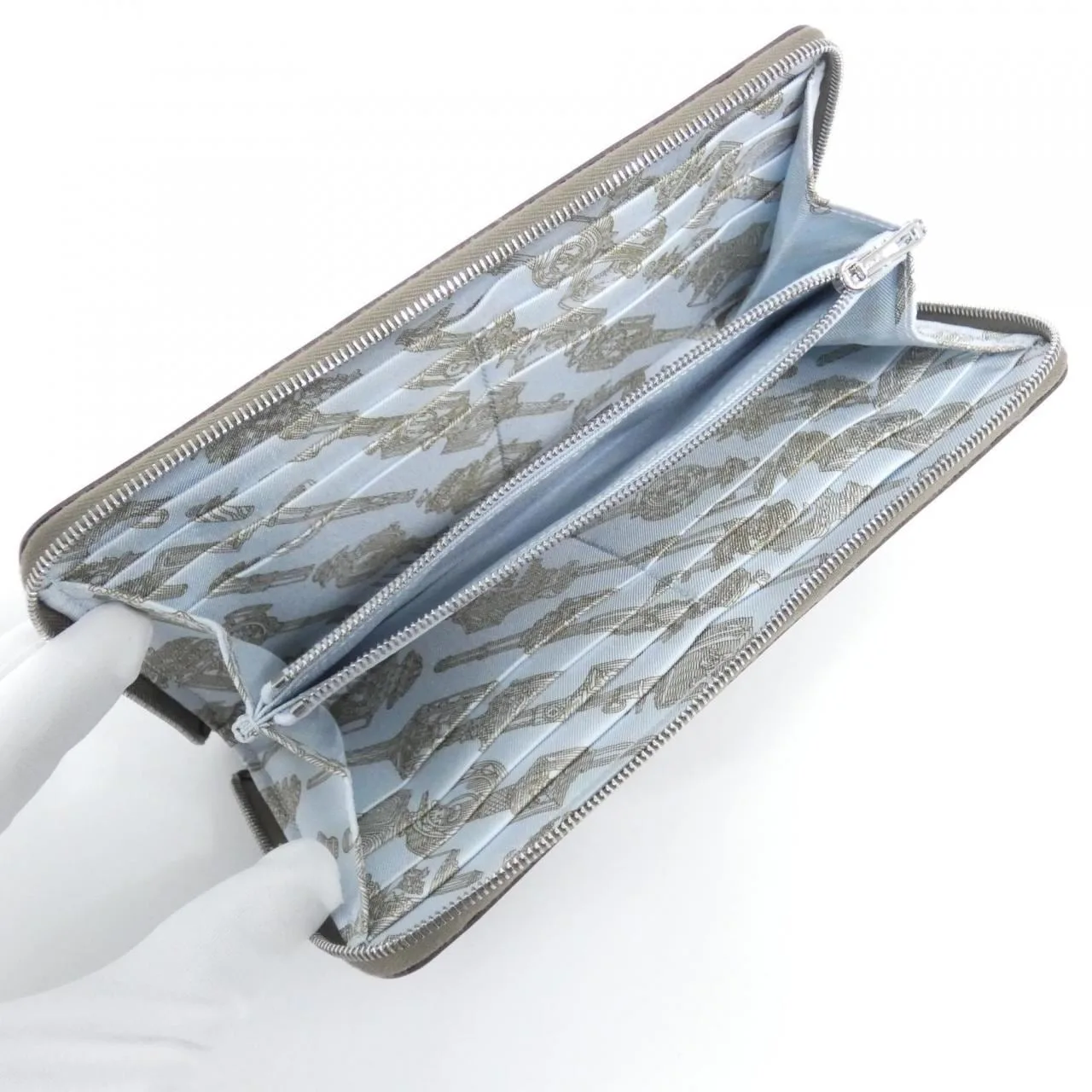 HERMES 086366CK Wallet Blue Rank A - Thumbnail 5