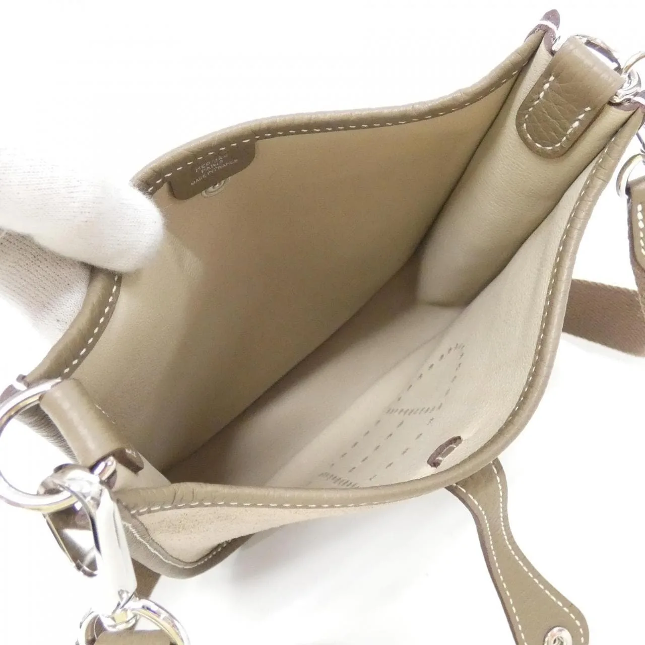 HERMES Evelyne 083276CK Shoulder Clemence Black Clemence Leather Rank A - Thumbnail 7