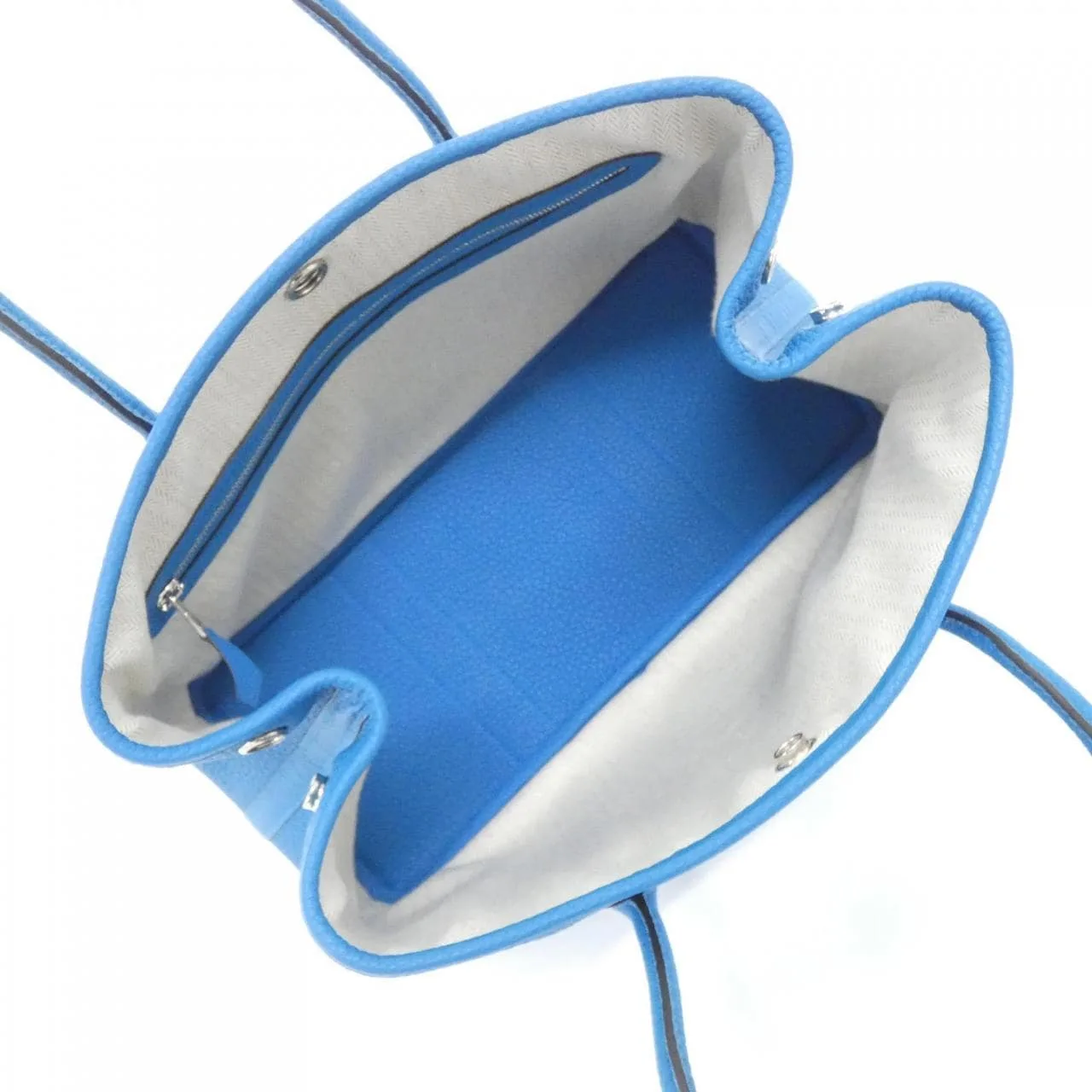 HERMES Garden Party 051568CK Tote Blue Rank A - Thumbnail 7
