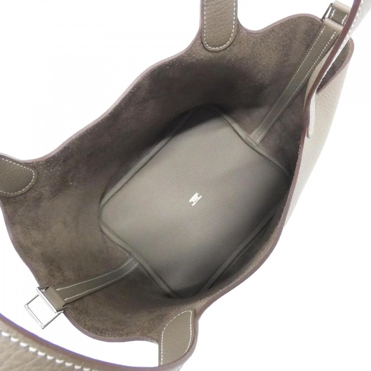 HERMES Picotin 060991CK Handbag Clemence Etoupe Clemence Leather Unused - Thumbnail 5