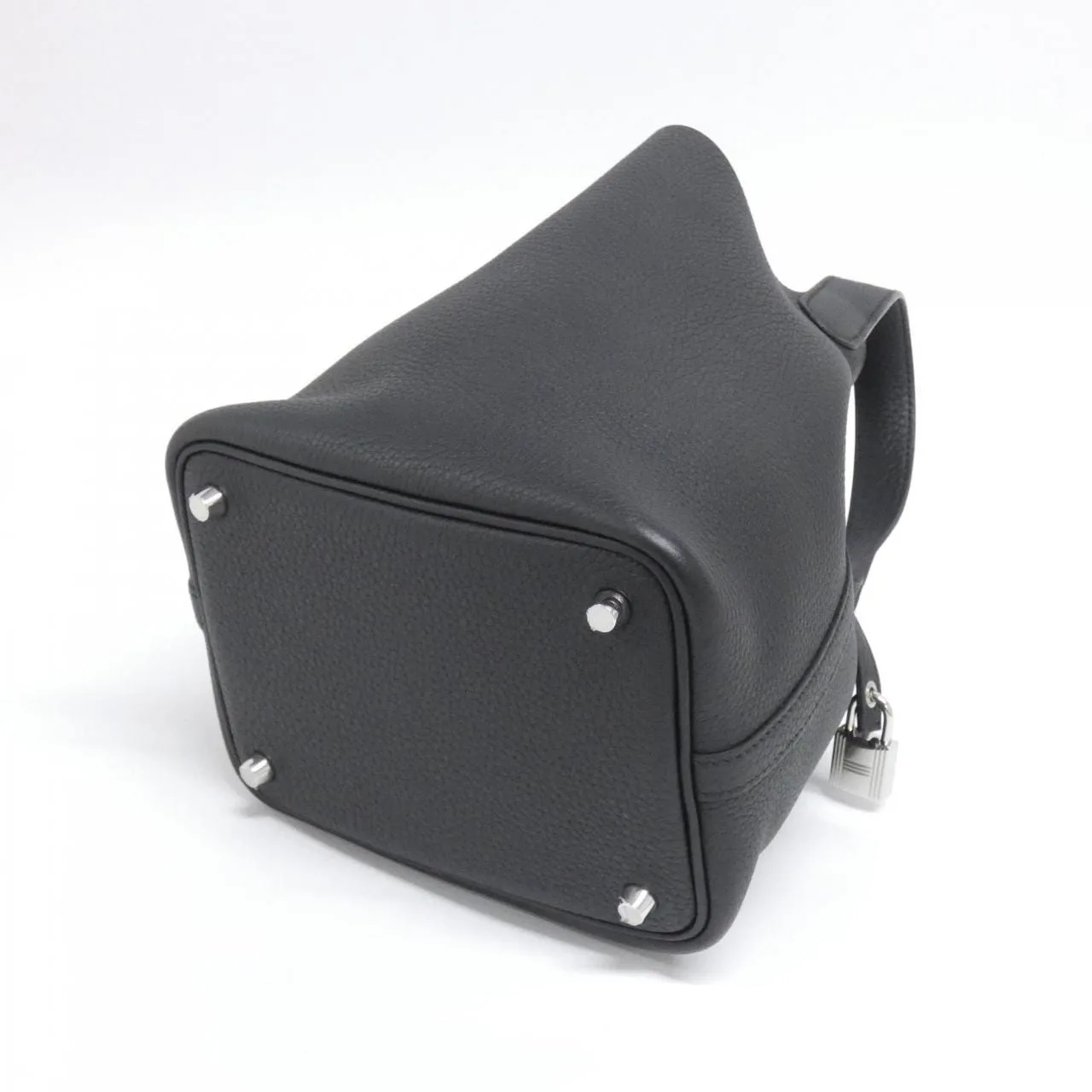 HERMES Picotin 056289CK Handbag Clemence Black Clemence Leather Rank A - Thumbnail 2