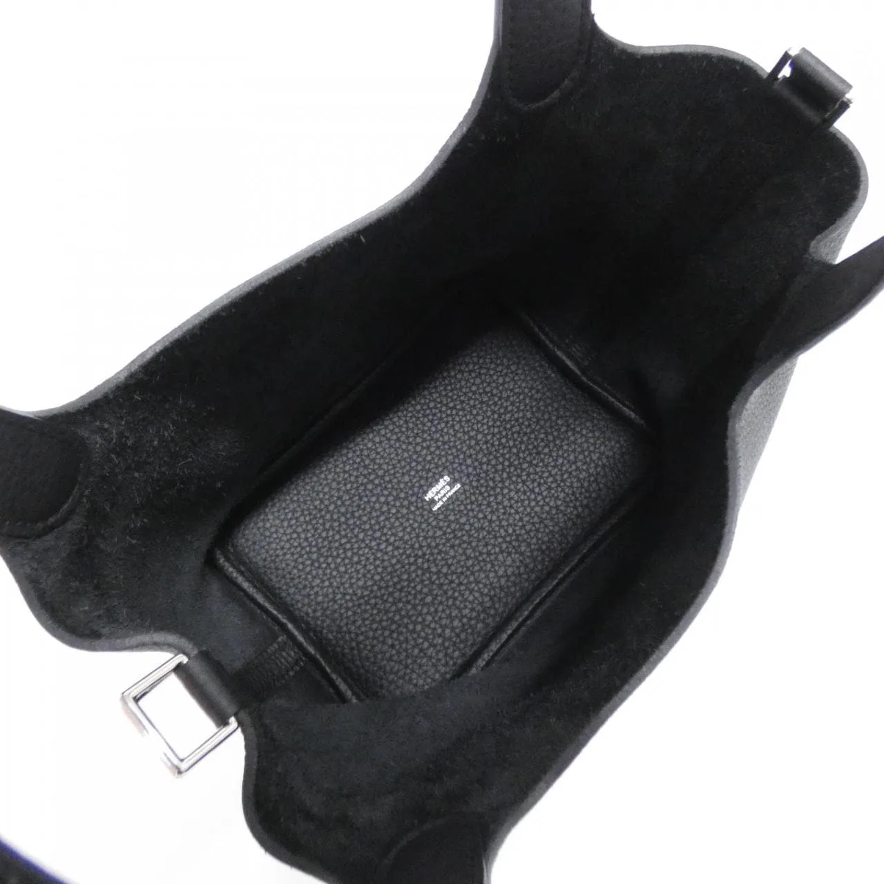 HERMES Picotin 056289CK Handbag Clemence Black Clemence Leather Rank A - Thumbnail 6