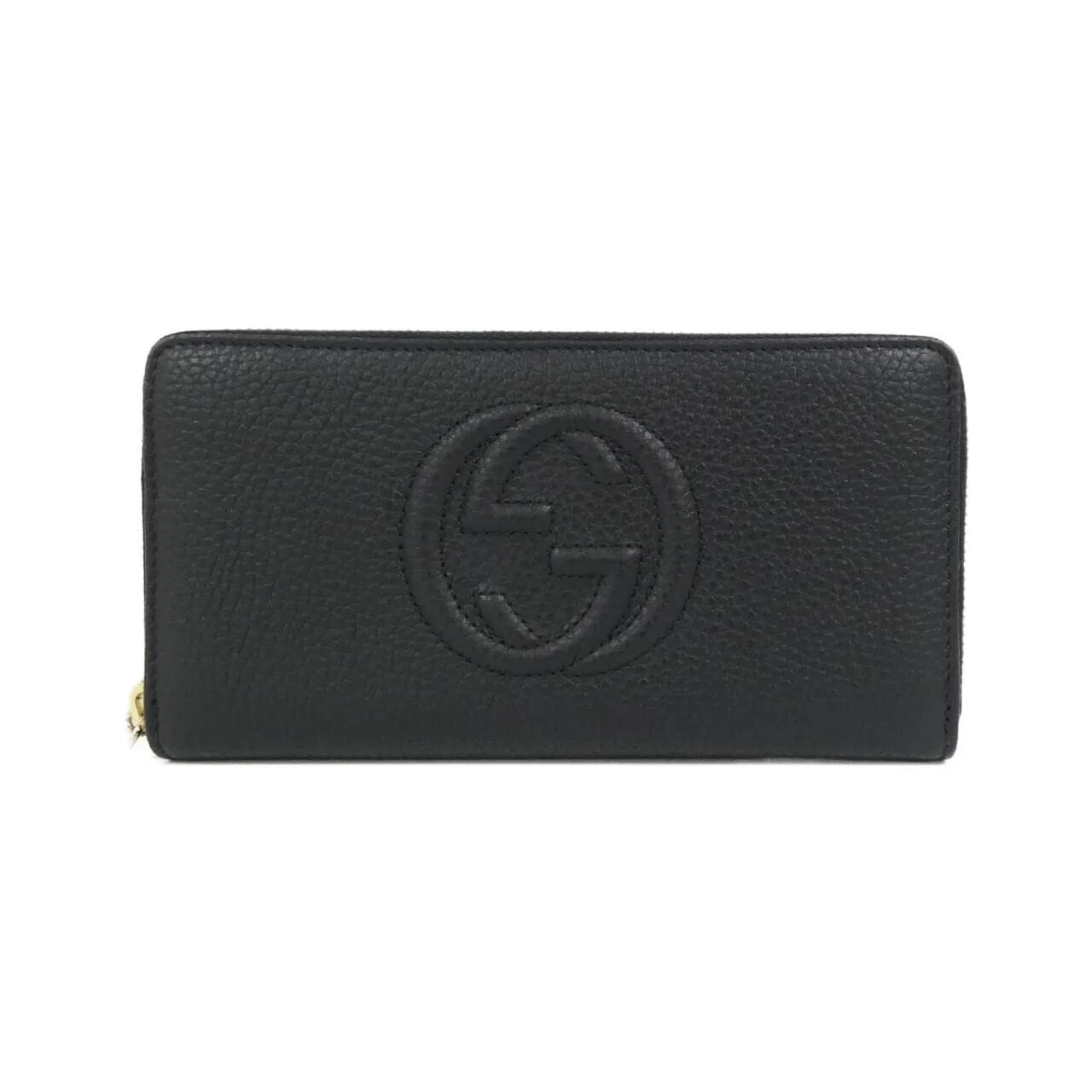 GUCCI 598187 A7M0G 銀包 皮革 黑色 皮革 中古品A - 圖片 1