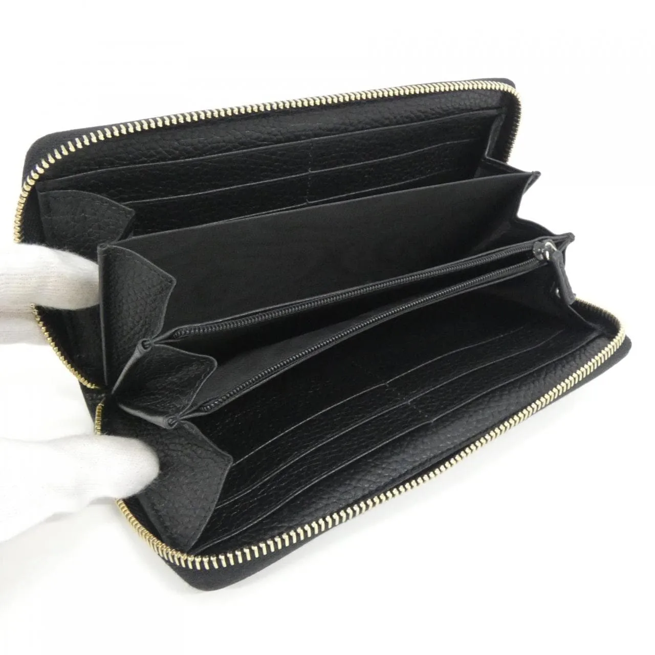 GUCCI 598187 A7M0G 銀包 皮革 黑色 皮革 中古品A - 縮圖 5