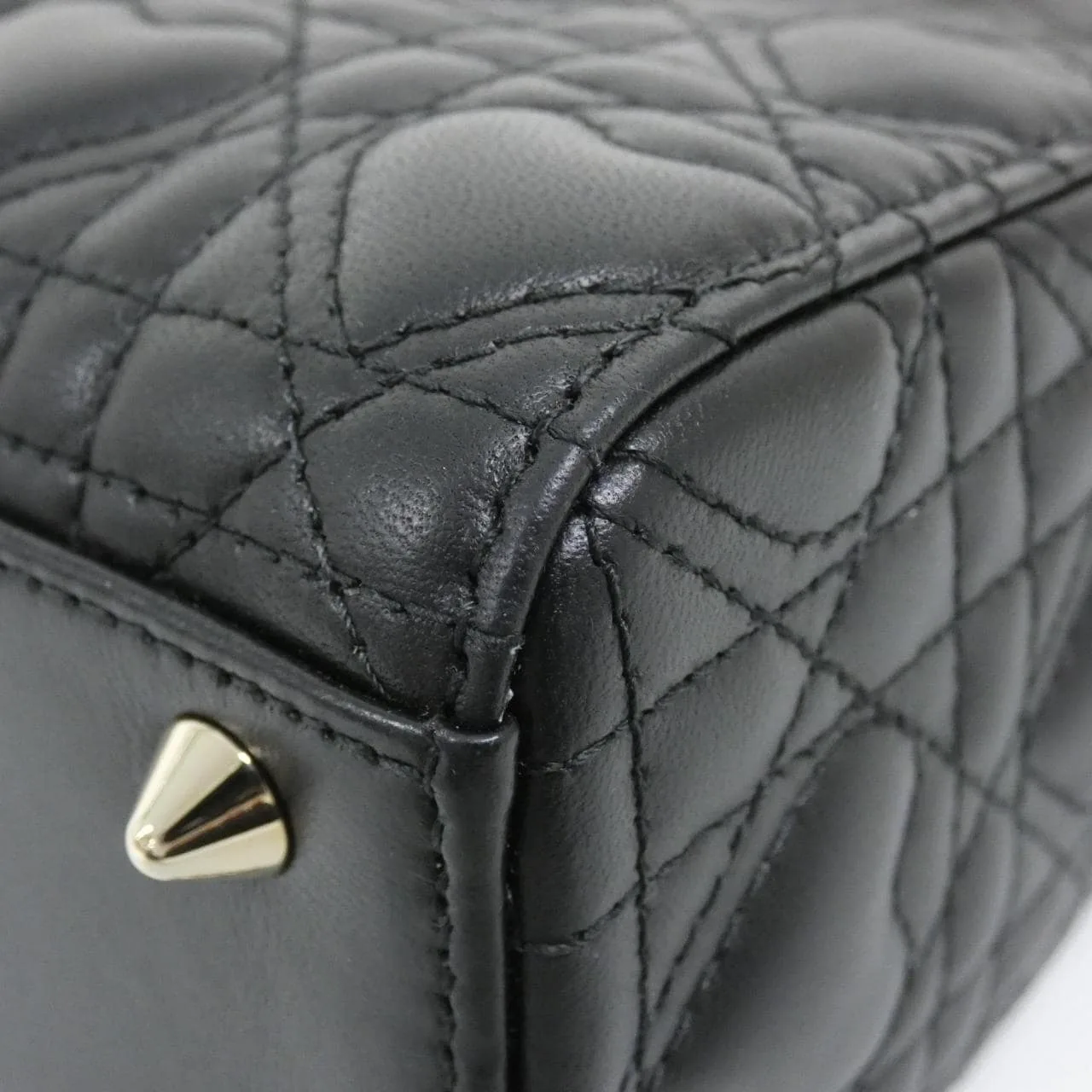 DIOR Lady Dior M0538ONGH Handbag Lambskin 黑色 羊皮 中古品A - 縮圖 3