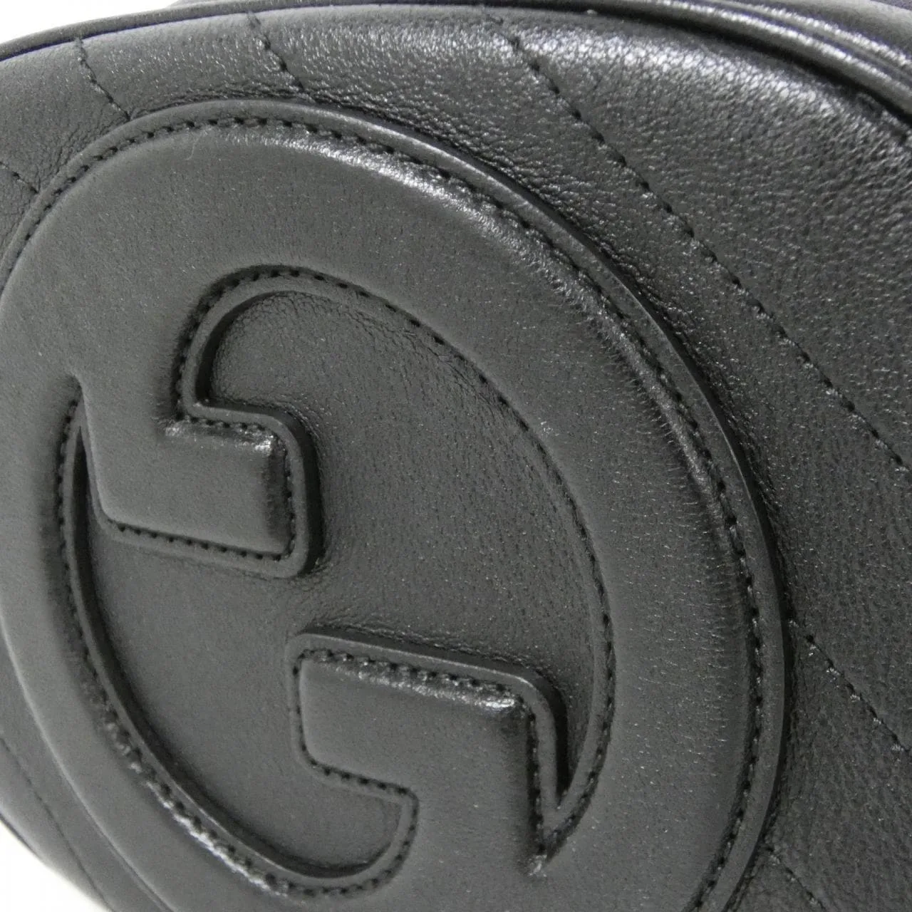 GUCCI 760175 AACPY 肩背包 皮革 黑色 皮革 中古品A - 縮圖 4