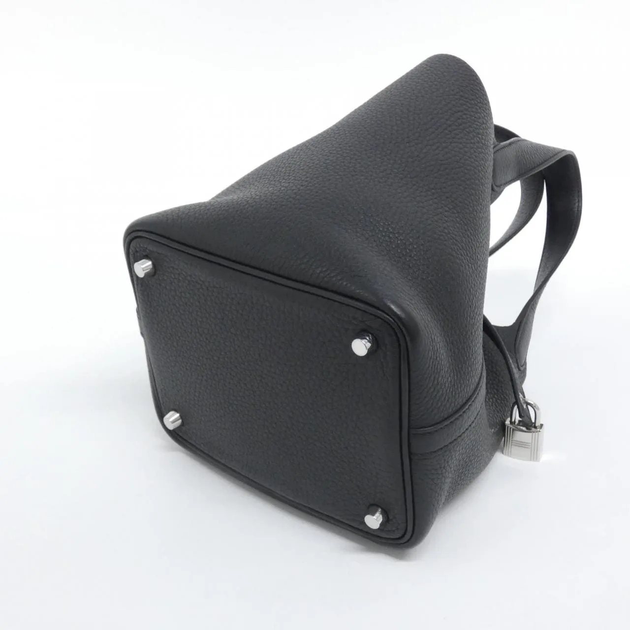 HERMES Picotin 056289CK Handbag Clemence Black Clemence Leather Rank A - Thumbnail 2