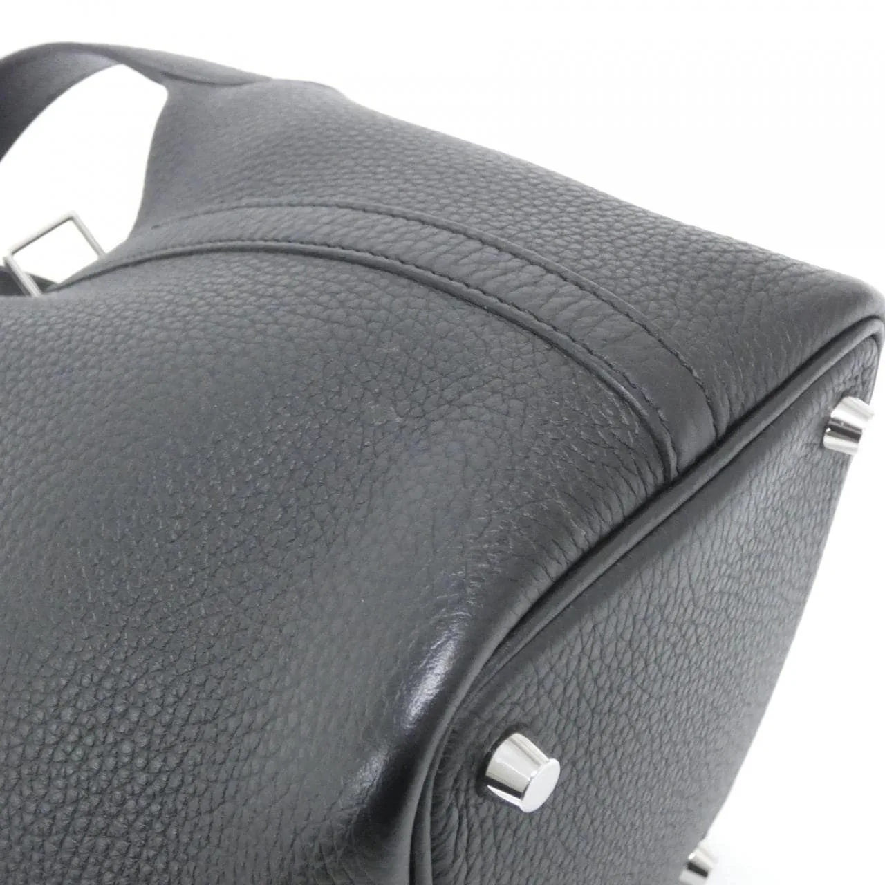 HERMES Picotin 056289CK Handbag Clemence Black Clemence Leather Rank A - Thumbnail 3