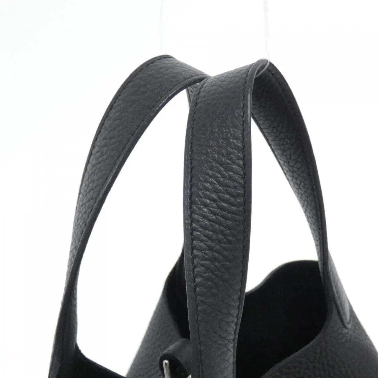 HERMES Picotin 056289CK Handbag Clemence Black Clemence Leather Rank A - Thumbnail 6