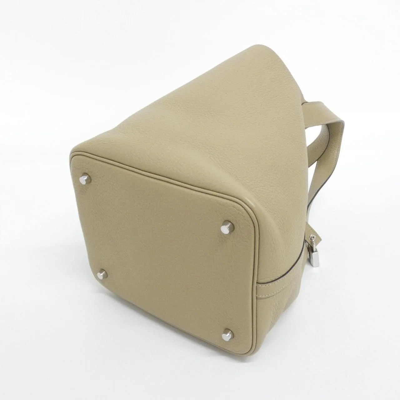 HERMES Picotin 060991CK Handbag Clemence Black Clemence Leather Rank A - Thumbnail 2