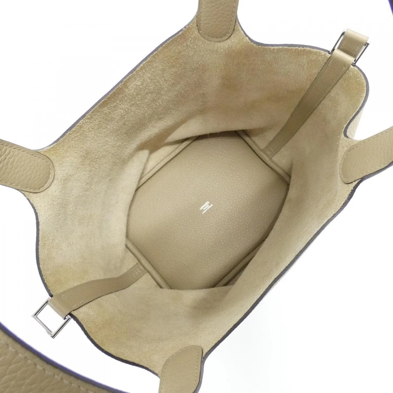 HERMES Picotin 060991CK Handbag Clemence Black Clemence Leather Rank A - Thumbnail 6