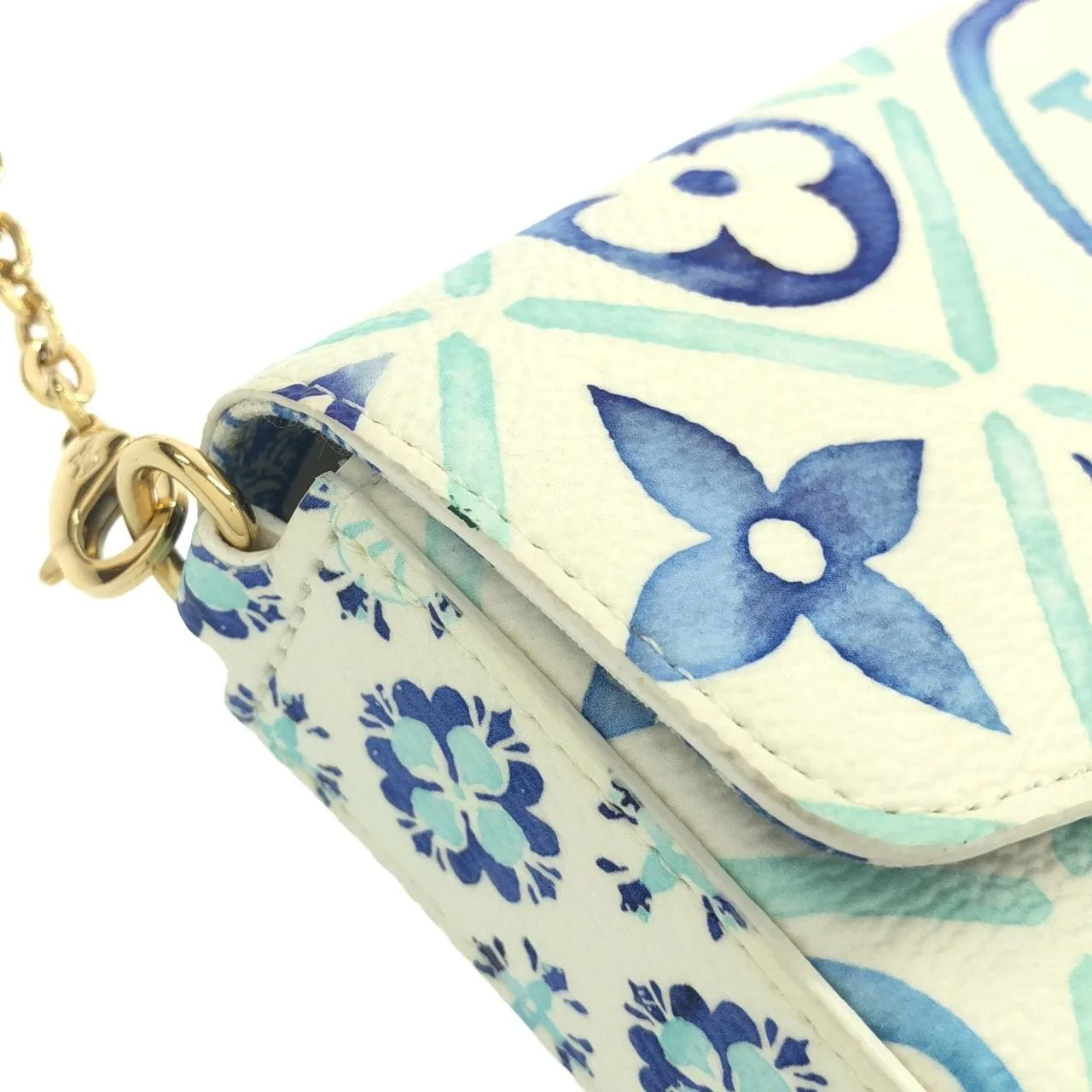 LOUIS VUITTON Pochette M11459 手提包 Monogram 藍色 Monogram 中古品A - 縮圖 4