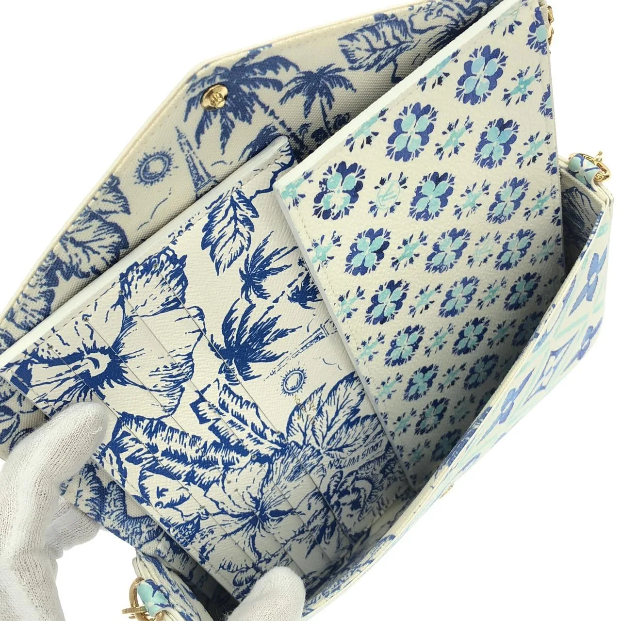 LOUIS VUITTON Pochette M11459 手提包 Monogram 藍色 Monogram 中古品A - 縮圖 8