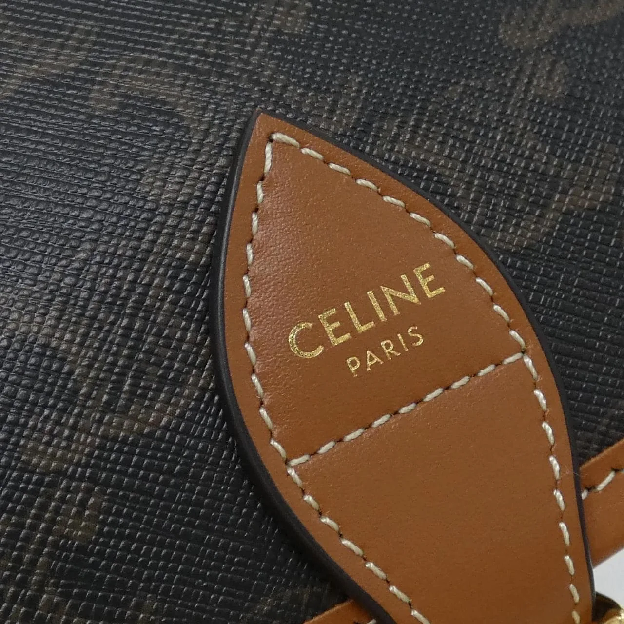 CELINE Triomphe 191502BZJ Shoulder Canvas 黑色 帆布 中古品A - 縮圖 4