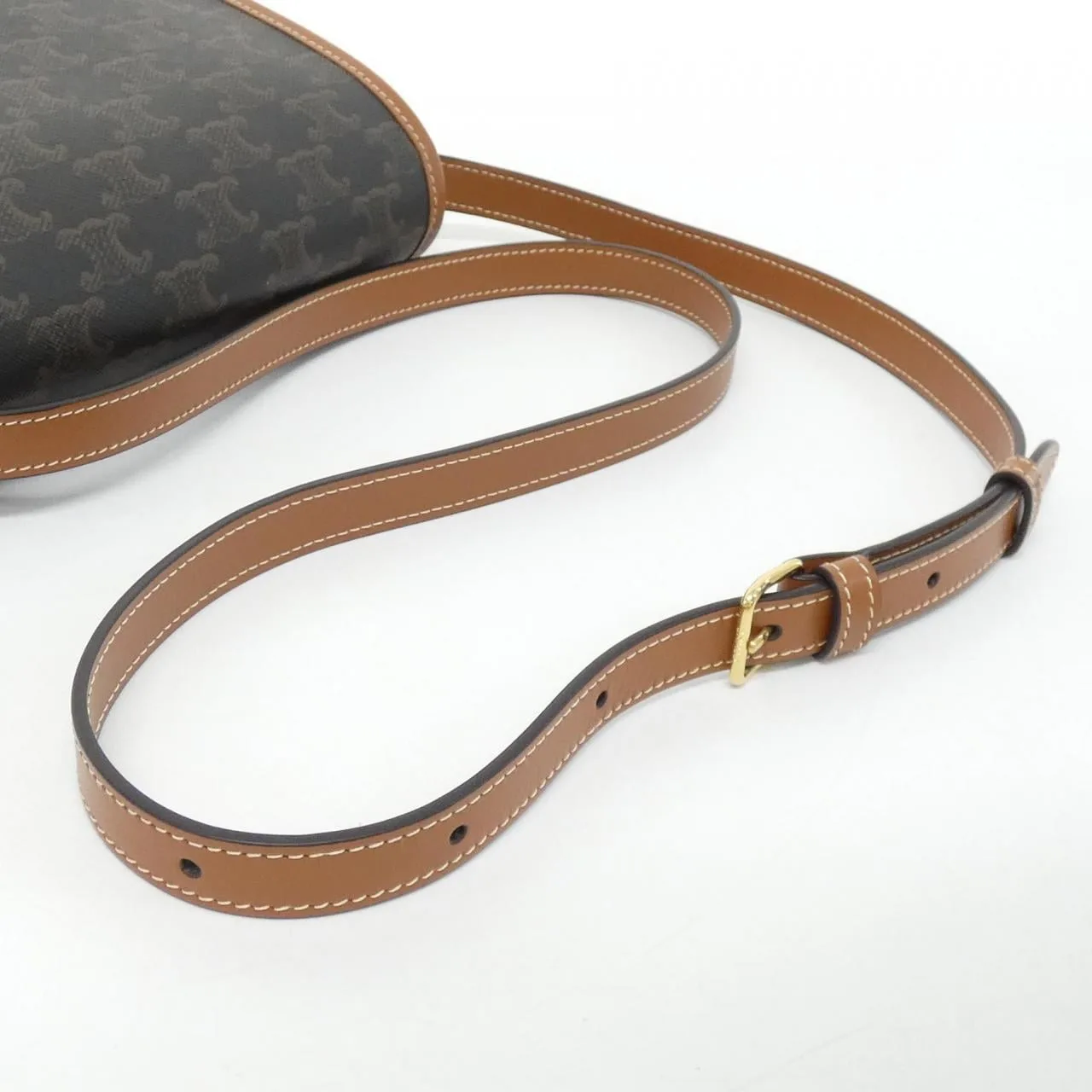 CELINE Triomphe 191502BZJ Shoulder Canvas 黑色 帆布 中古品A - 縮圖 6