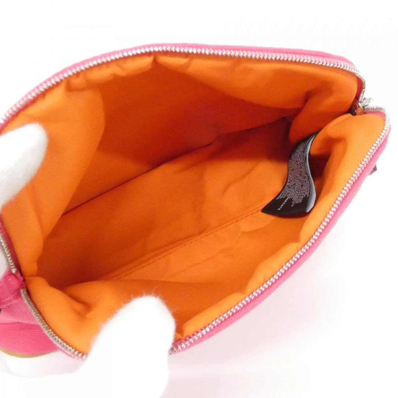HERMES Bolide 103773M Pouch Canvas 黑色 帆布 中古品A - 縮圖 5