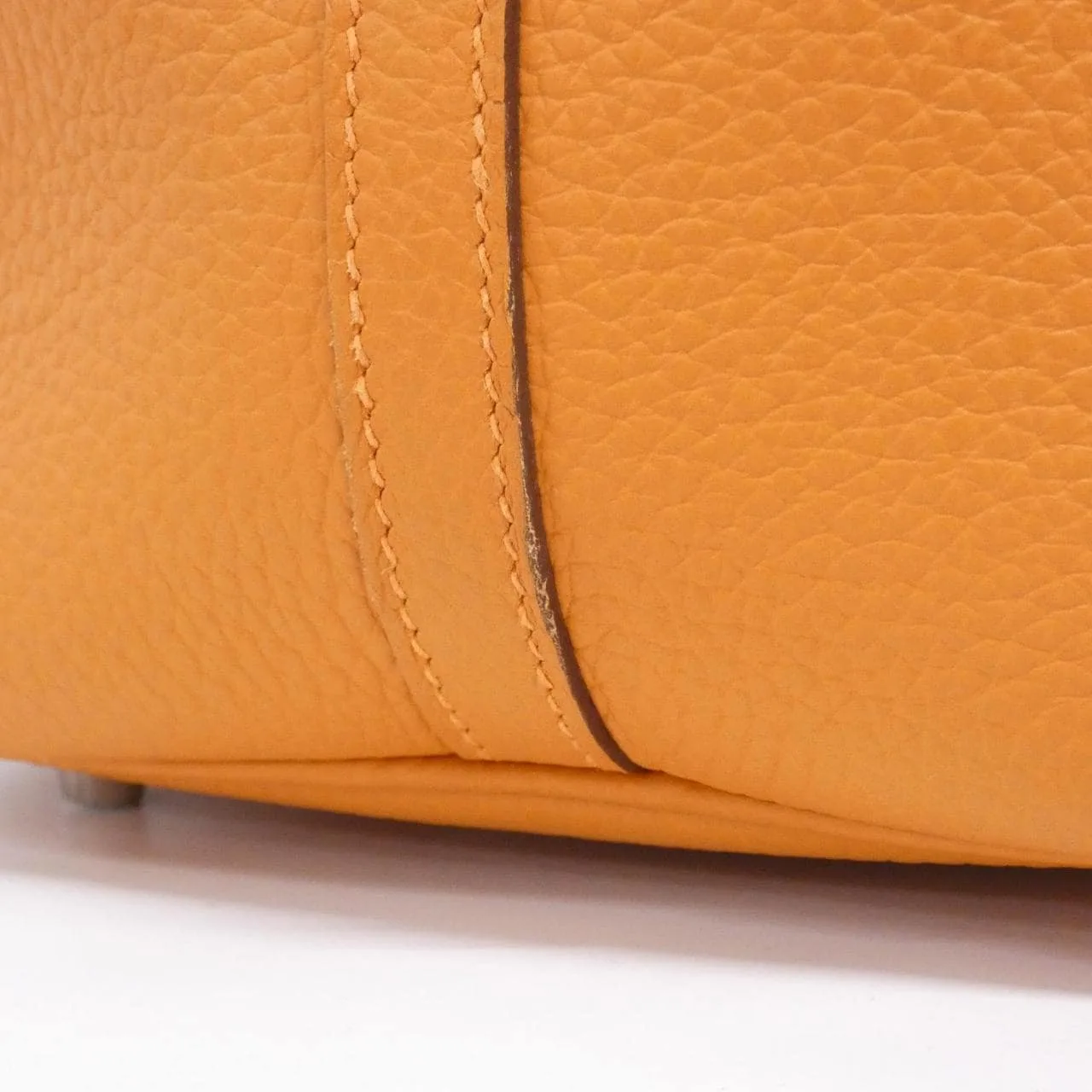 HERMES Picotin 060991CK Handbag Clemence Orange Clemence Leather Rank A - Thumbnail 3