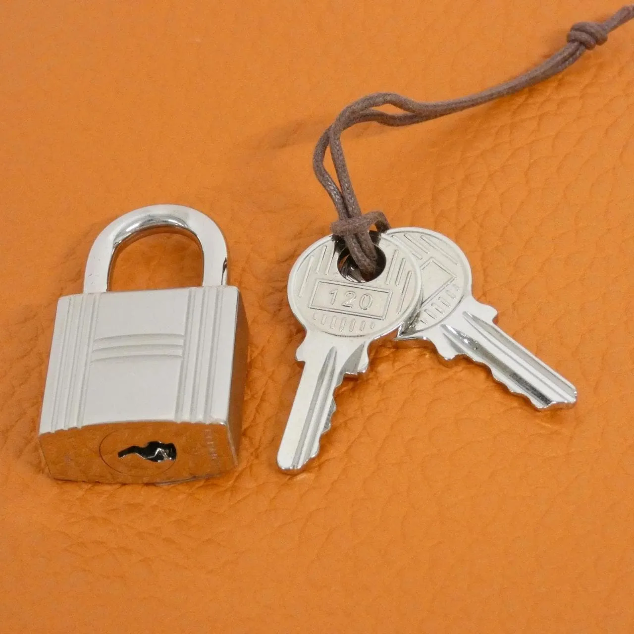 HERMES Picotin 060991CK Handbag Clemence Orange Clemence Leather Rank A - Thumbnail 4