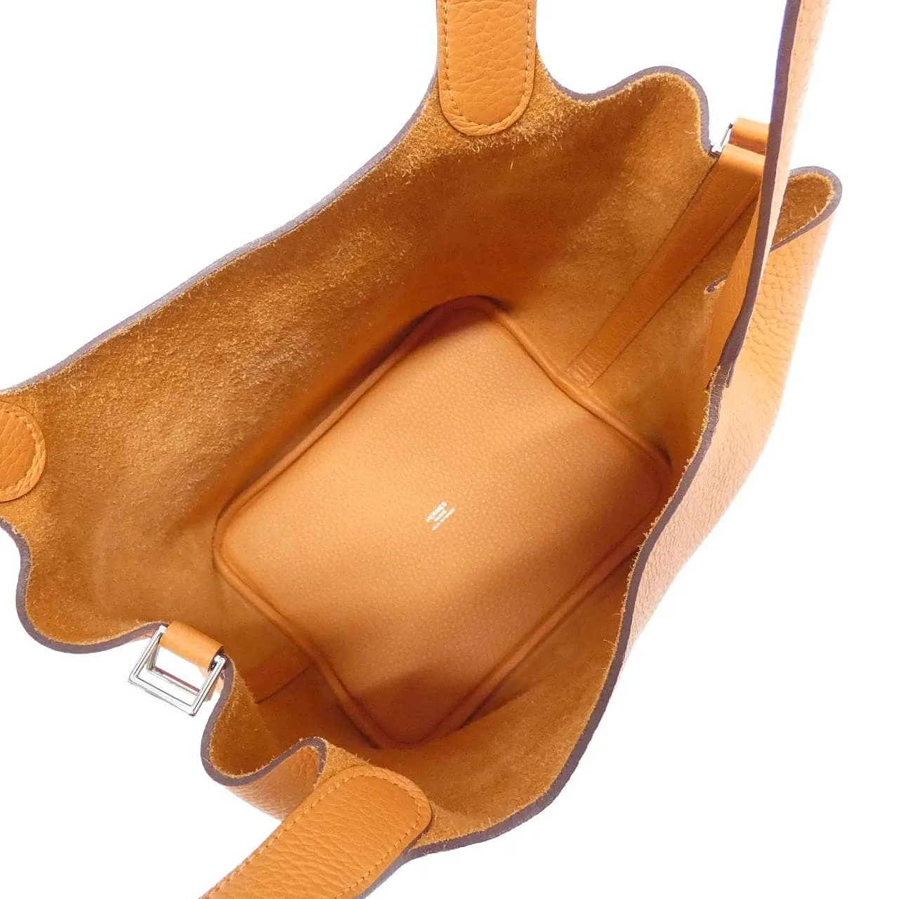 HERMES Picotin 060991CK Handbag Clemence Orange Clemence Leather Rank A - Thumbnail 6