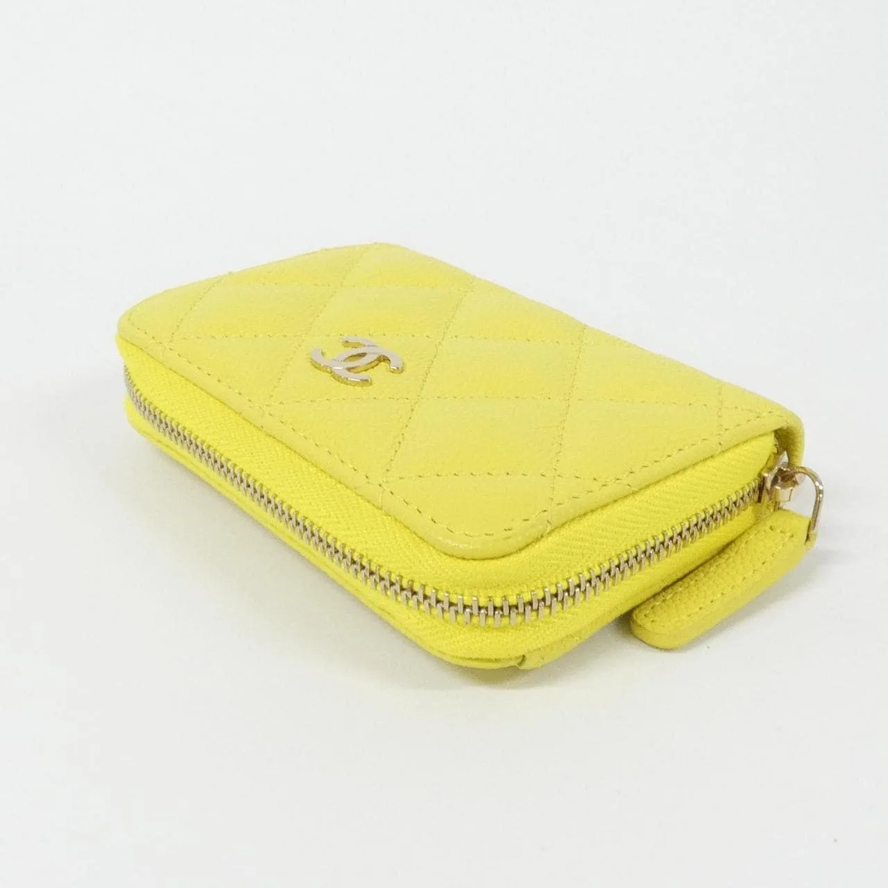 CHANEL Timeless Classic AP0216 Coin Case Grained Calfskin 黃色 荔枝紋牛皮 中古品A - 縮圖 3