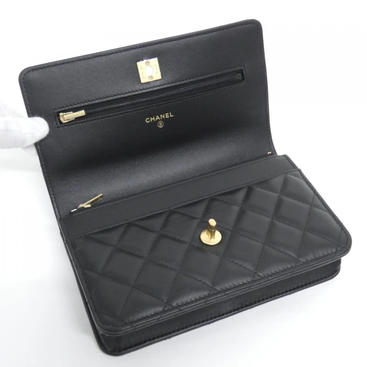 CHANEL Chanel 19 AP3370 Wallet Lambskin Black Lambskin Rank A - Thumbnail 8