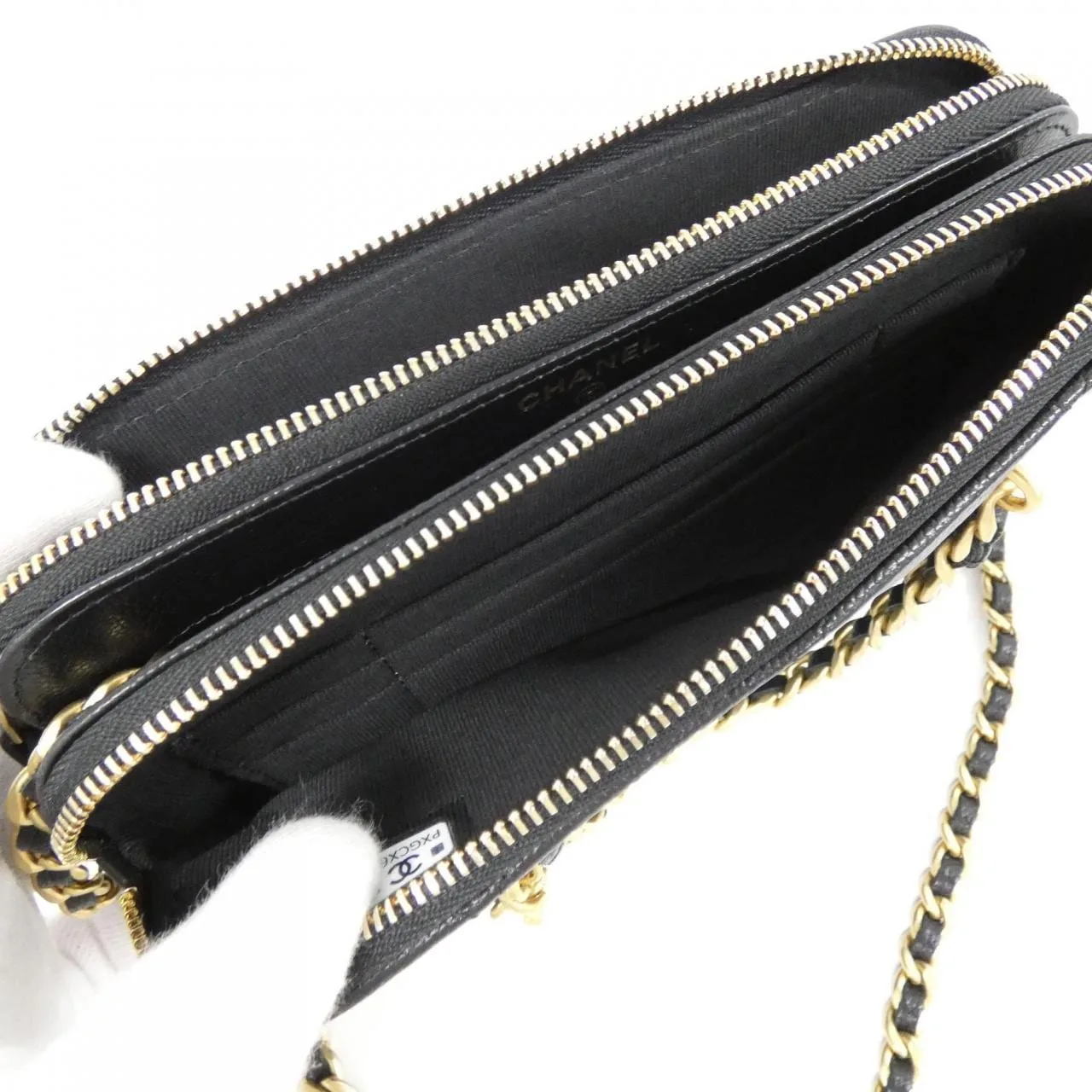 CHANEL Chanel 19 AP3495 Wallet Grained Calfskin 黑色 荔枝紋牛皮 中古品A - 縮圖 7