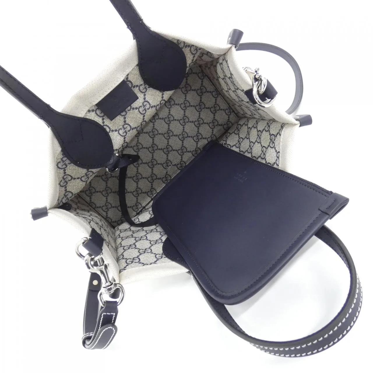 GUCCI 772144 FACVW Handbag Canvas 黑色 帆布 中古品A - 縮圖 7