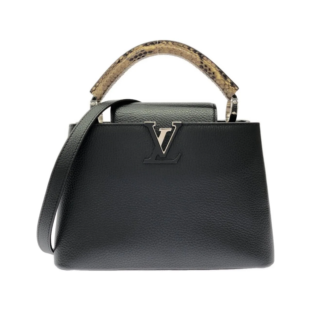 LOUIS VUITTON Capucines N92040 Handbag Leather Black