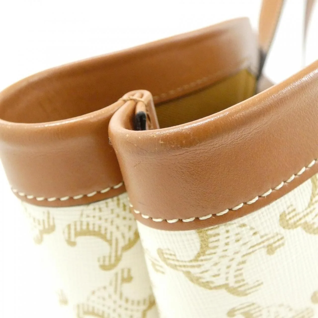 CELINE 196262CYX 手提包 帆布 白色 帆布 中古品A - 縮圖 7