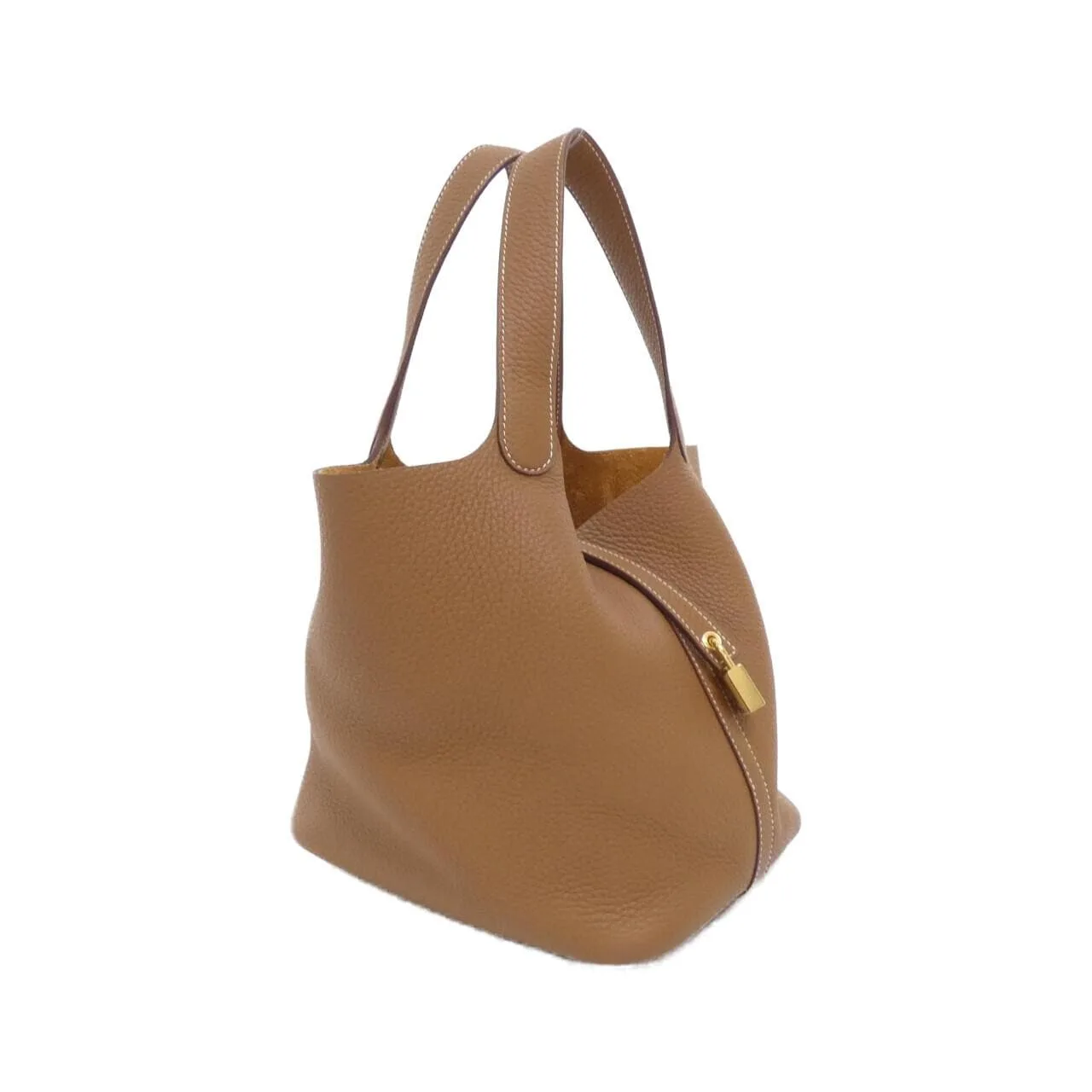 HERMES Picotin 060991CC Handbag Clemence Gold