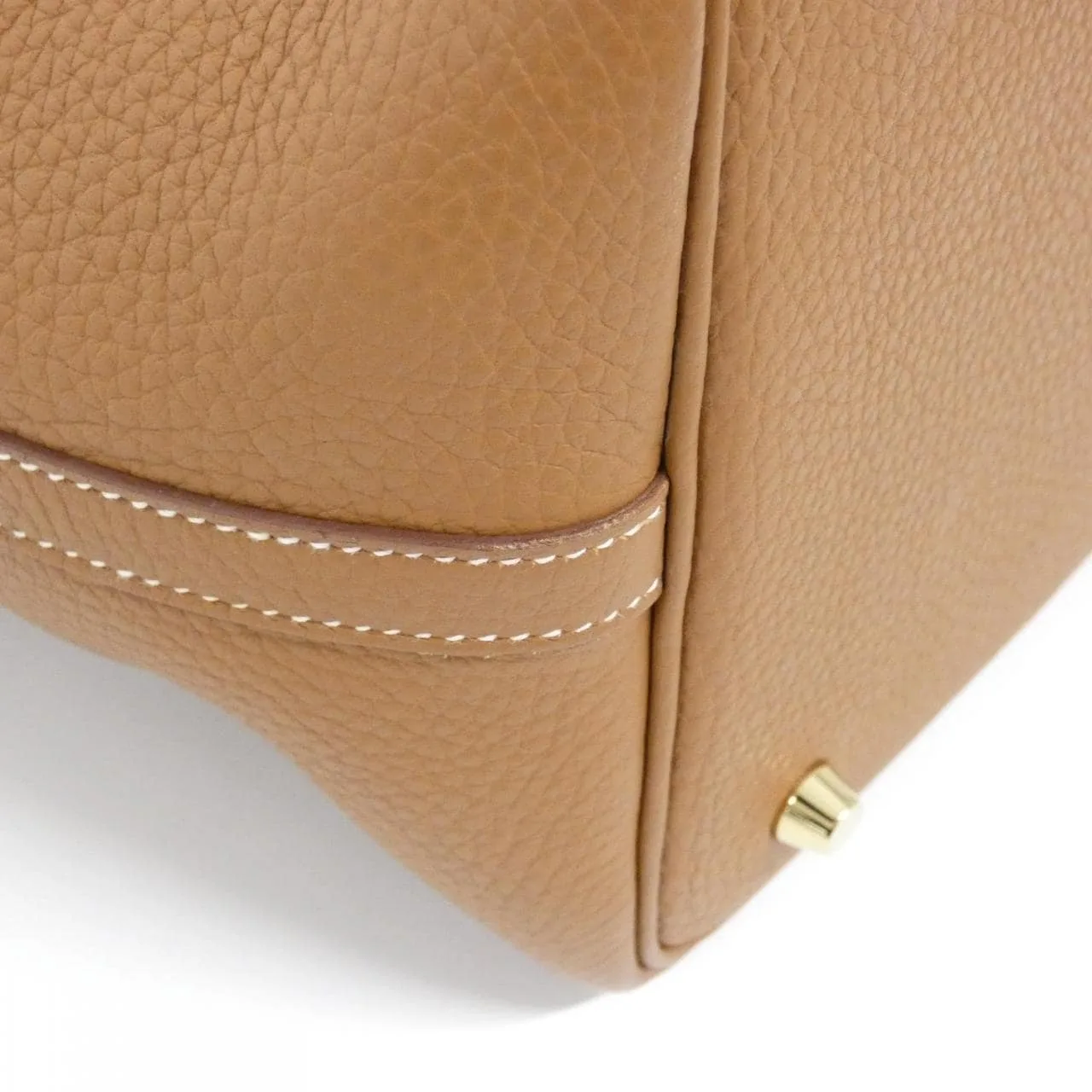 HERMES Picotin 060991CC Handbag Clemence Gold Clemence Leather Rank A - Thumbnail 4