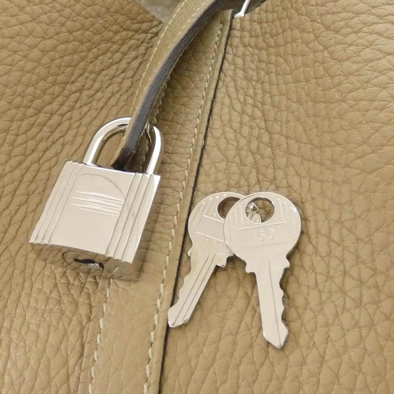 HERMES Picotin 060991CK Handbag Clemence Black Clemence Leather Rank A - Thumbnail 4