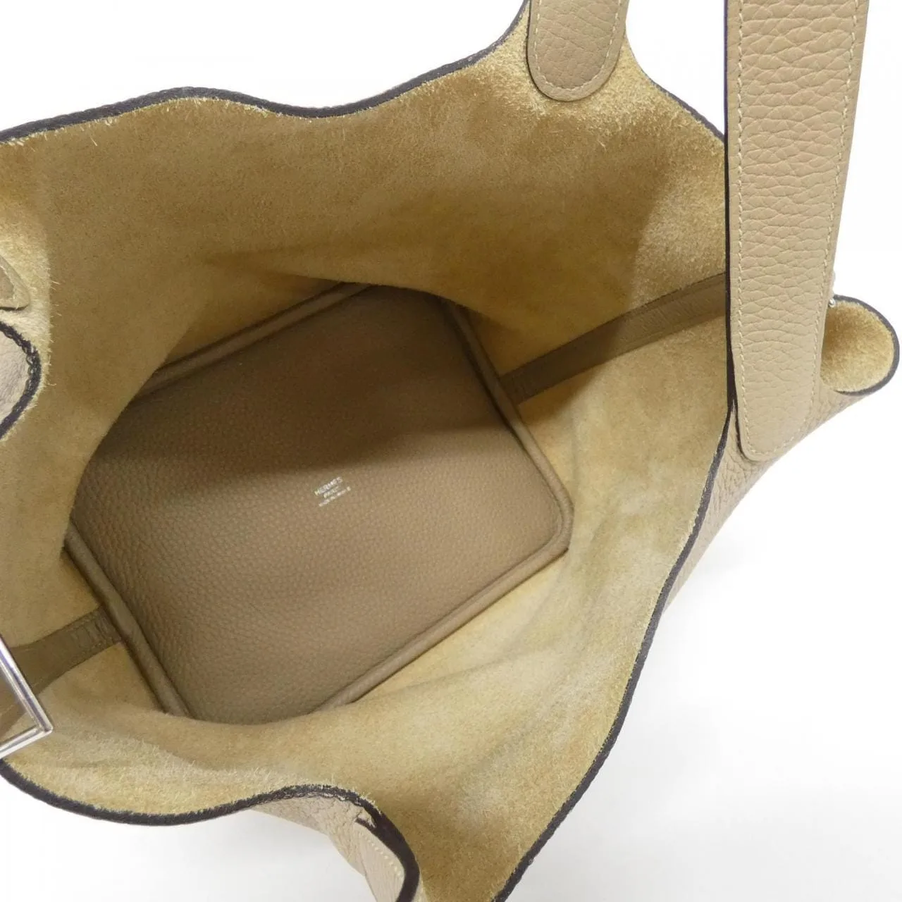 HERMES Picotin 060991CK Handbag Clemence Black Clemence Leather Rank A - Thumbnail 6